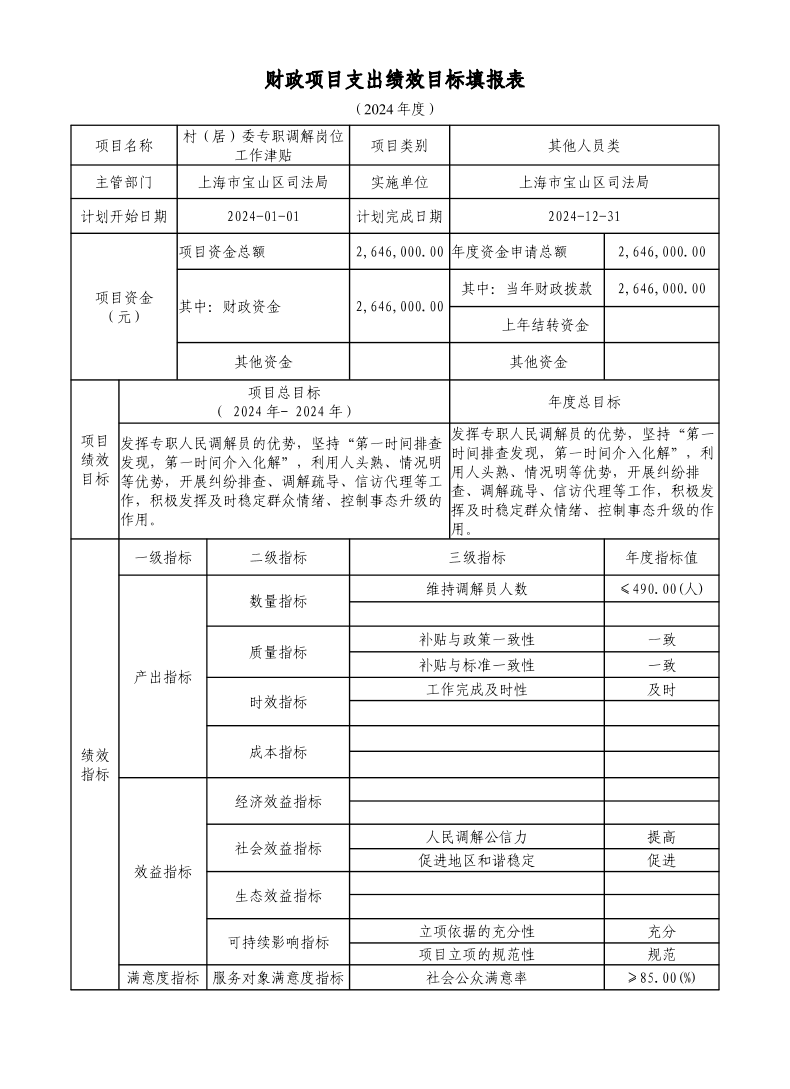 宝山区司法局（本级）2024年项目绩效目标申报表.pdf