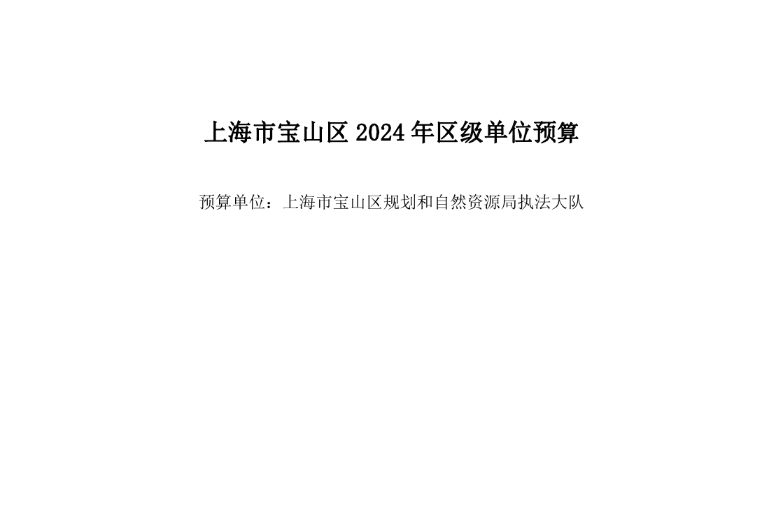 宝山区规划和自然资源局执法大队2024年单位预算.pdf