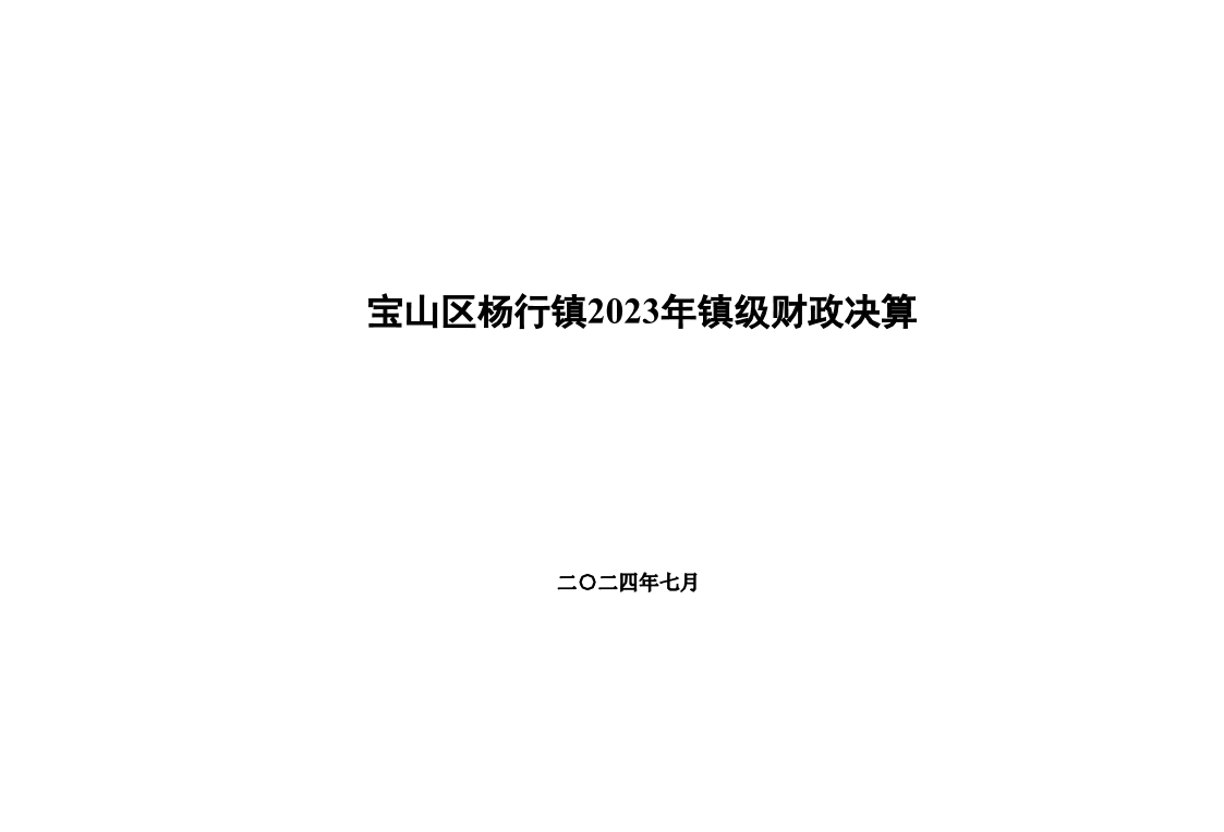 宝山区杨行镇2023年镇级财政决算和2024年上半年镇级财政执行情况表.pdf