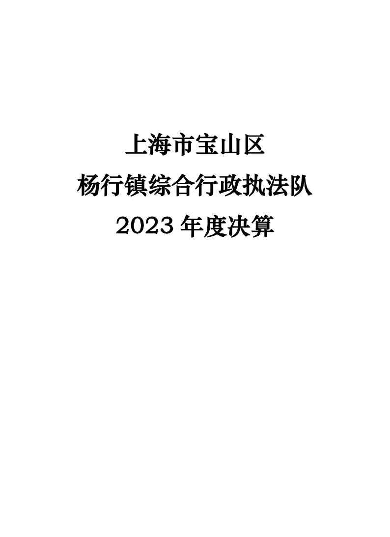 上海市宝山区杨行镇综合行政执法队2023年度决算公开.pdf