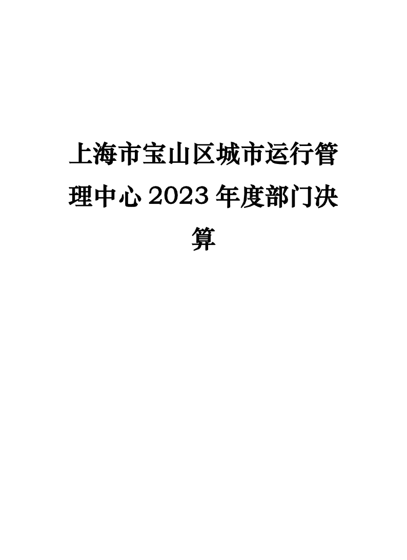 上海市宝山区城市运行管理中心2023年度部门决算信息公开.pdf