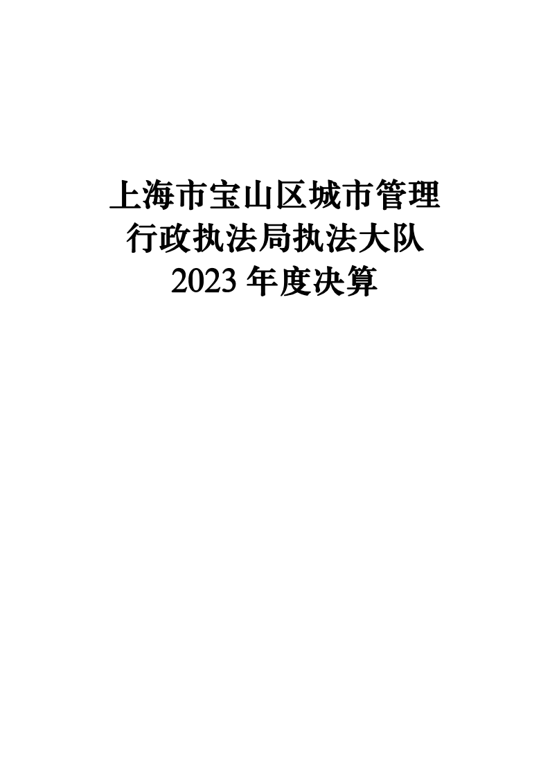 上海市宝山区城市管理行政执法局执法大队2023年度决算信息公开.pdf