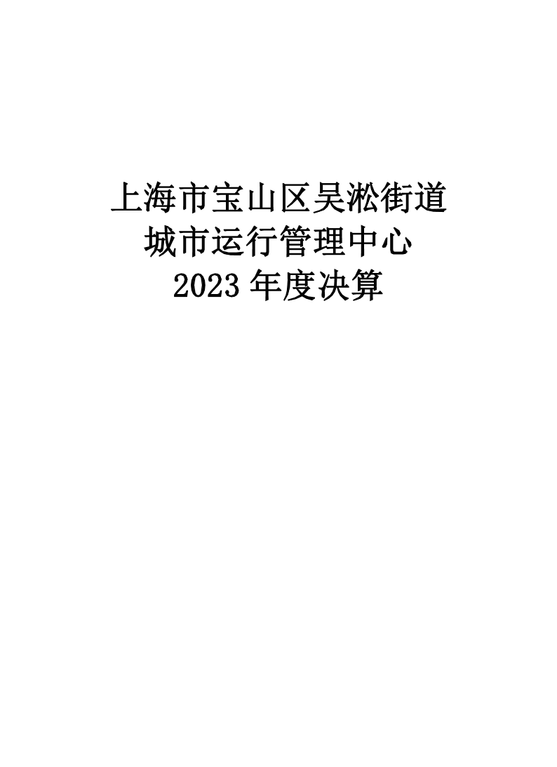 上海市宝山区吴淞街道城市运行管理中心2023年度单位决算.pdf