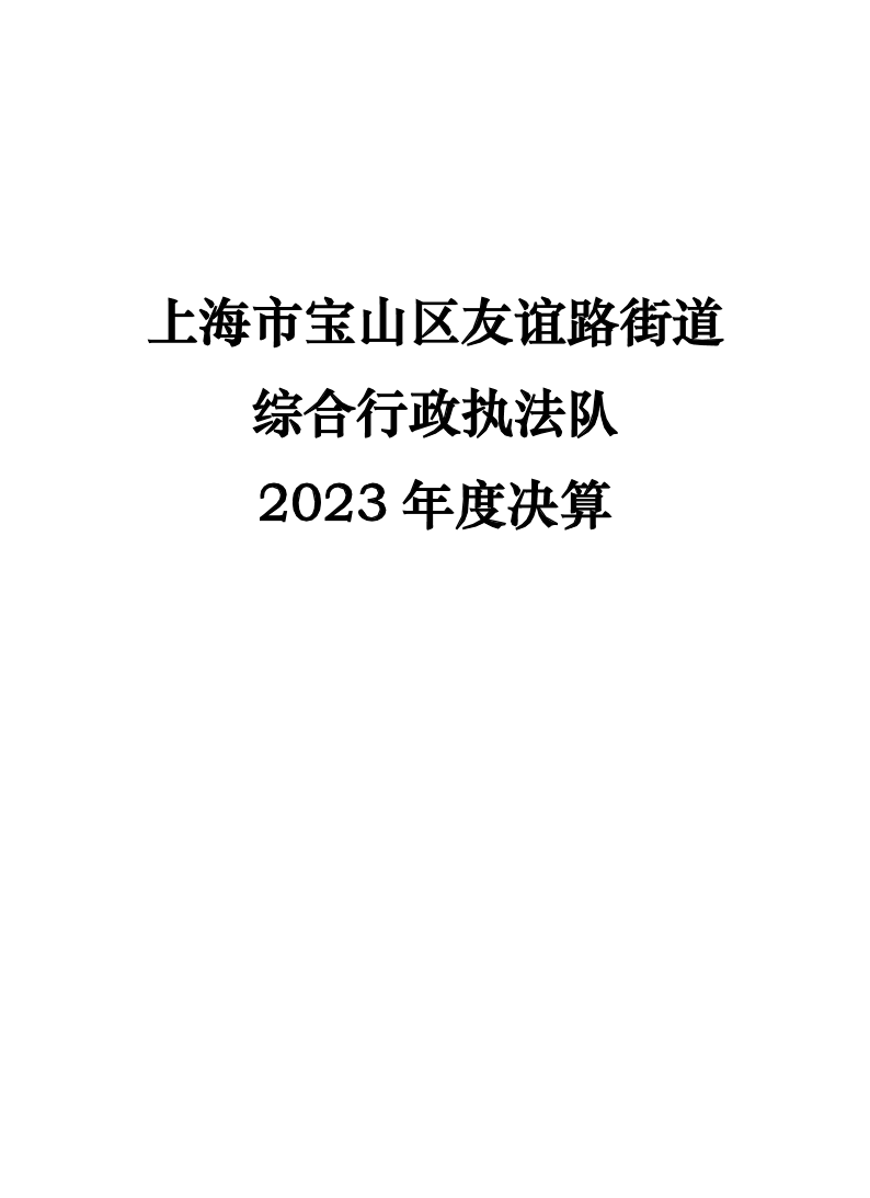 上海市宝山区友谊路街道综合行政执法队2023年度单位决算.pdf