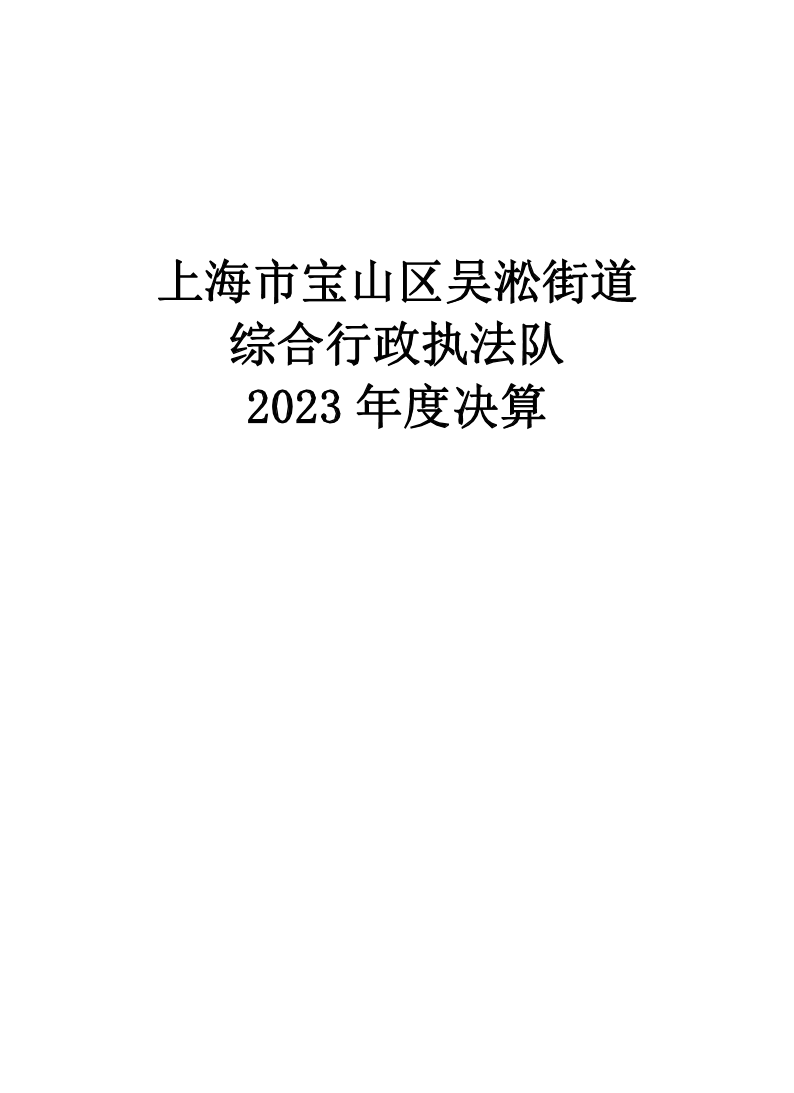 上海市宝山区吴淞街道综合行政执法队2023年度单位决算.pdf